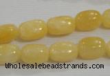 CNG716 15.5 inches 10*14mm nuggets rice yellow jade beads wholesale