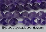 CNG7220 15.5 inches 6mm faceted nuggets amethyst gemstone beads