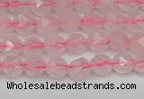 CNG7225 15.5 inches 6mm faceted nuggets rose quartz beads