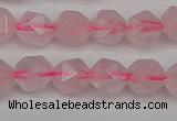 CNG7226 15.5 inches 8mm faceted nuggets rose quartz beads