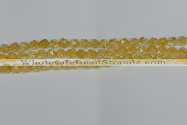 CNG7236 15.5 inches 8mm faceted nuggets citrine beads wholesale