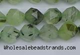 CNG7241 15.5 inches 8mm faceted nuggets green rutilated quartz beads