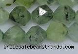 CNG7242 15.5 inches 10mm faceted nuggets green rutilated quartz beads