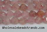 CNG7255 15.5 inches 6mm faceted nuggets strawberry quartz beads