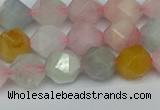 CNG7267 15.5 inches 10mm faceted nuggets morganite beads