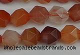 CNG7282 15.5 inches 10mm faceted nuggets red rabbit hair quartz beads