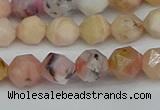 CNG7300 15.5 inches 6mm faceted nuggets pink opal gemstone beads