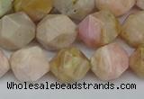 CNG7302 15.5 inches 10mm faceted nuggets pink opal gemstone beads