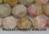 CNG7303 15.5 inches 12mm faceted nuggets pink opal gemstone beads