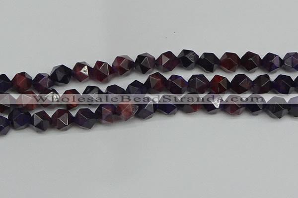 CNG7318 15.5 inches 12mm faceted nuggets purple tiger eye beads