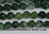 CNG7335 15.5 inches 6mm faceted nuggets moss agate beads