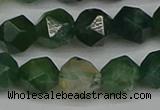 CNG7338 15.5 inches 12mm faceted nuggets moss agate beads