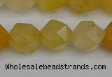 CNG7358 15.5 inches 12mm faceted nuggets yellow jade beads