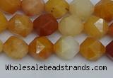 CNG7360 15.5 inches 6mm faceted nuggets yellow jade beads