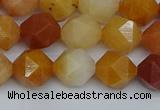 CNG7361 15.5 inches 8mm faceted nuggets yellow jade beads