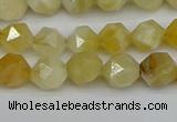 CNG7365 15.5 inches 6mm faceted nuggets yellow opal beads