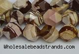 CNG7381 15.5 inches 8mm faceted nuggets zebra jasper beads