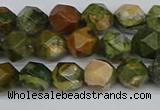 CNG7395 15.5 inches 6mm faceted nuggets rhyolite gemstone beads