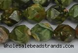 CNG7397 15.5 inches 10mm faceted nuggets rhyolite gemstone beads