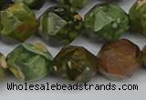 CNG7398 15.5 inches 12mm faceted nuggets rhyolite gemstone beads