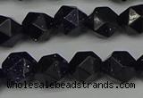 CNG7407 15.5 inches 10mm faceted nuggets blue goldstone beads