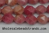 CNG7421 15.5 inches 8mm faceted nuggets rhodochrosite beads