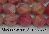 CNG7422 15.5 inches 10mm faceted nuggets rhodochrosite beads