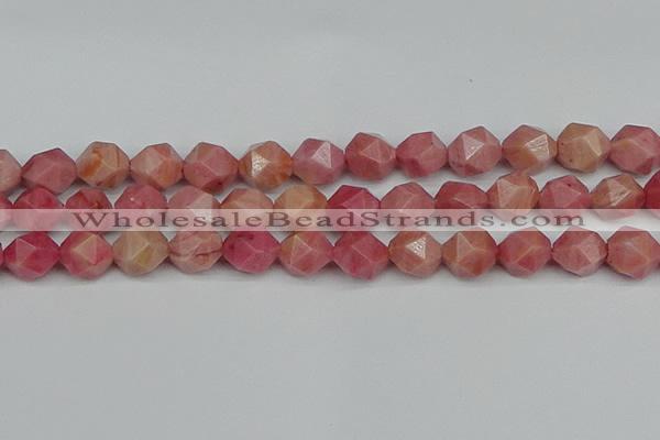 CNG7423 15.5 inches 12mm faceted nuggets rhodochrosite beads