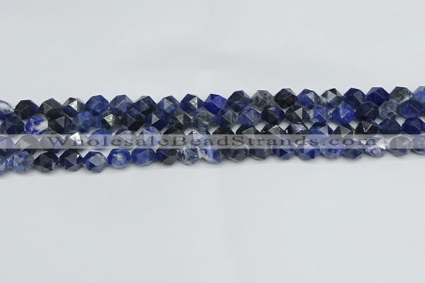 CNG7435 15.5 inches 6mm faceted nuggets sodalite gemstone beads