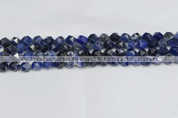 CNG7436 15.5 inches 8mm faceted nuggets sodalite gemstone beads