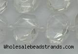 CNG7450 12*16mm - 15*20mm faceted freeform white crystal beads