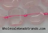 CNG7451 12*16mm - 15*20mm faceted freeform rose quartz beads