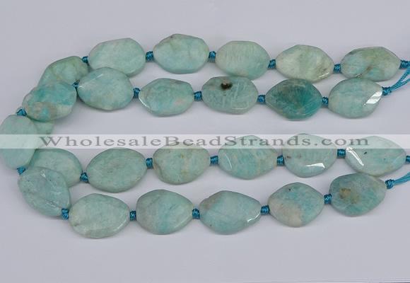 CNG7463 15.5 inches 20*25mm - 25*35mm faceted freeform amazonite beads