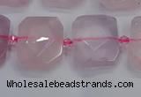 CNG7471 15.5 inches 18*25mm - 20*28mm faceted freeform rose quartz beads