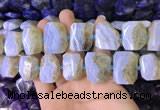 CNG7479 18*25mm - 20*28mm faceted freeform blue lace agate beads