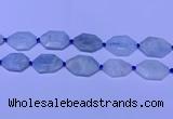 CNG7511 15.5 inches 25*35mm - 30*40mm faceted freeform aquamarine beads