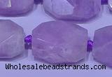 CNG7523 15.5 inches 18*25mm - 25*35mm faceted freeform kunzite beads