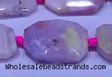 CNG7524 15.5 inches 18*25mm - 25*35mm faceted freeform pink opal beads