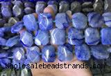 CNG7567 18*25mm - 20*28mm faceted freeform blue aventurine beads