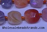 CNG7620 12*14mm - 13*15mm faceted freeform red botswana agate beads