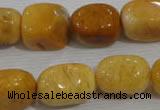 CNG765 15.5 inches 13*18mm nuggets yellow jade beads wholesale