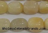 CNG767 15.5 inches 13*18mm nuggets yellow jade beads wholesale