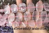 CNG7776 13*18mm - 15*25mm faceted freeform rose quartz beads