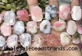 CNG7780 13*18mm - 15*25mm faceted freeform pink opal beads