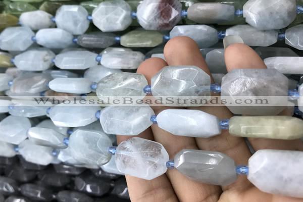 CNG7811 15.5 inches 13*18mm - 18*25mm faceted freeform aquamarine beads