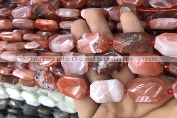 CNG7816 13*18mm - 18*25mm faceted freeform red agate beads