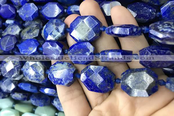 CNG7823 15.5 inches 13*18mm - 18*25mm faceted freeform lapis lazuli beads