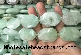 CNG7831 20*28mm - 25*35mm faceted freeform light prehnite beads