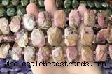 CNG7888 13*18mm - 15*25mm faceted freeform rhodonite beads