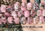 CNG7905 13*18mm - 15*25mm faceted freeform rhodochrosite beads